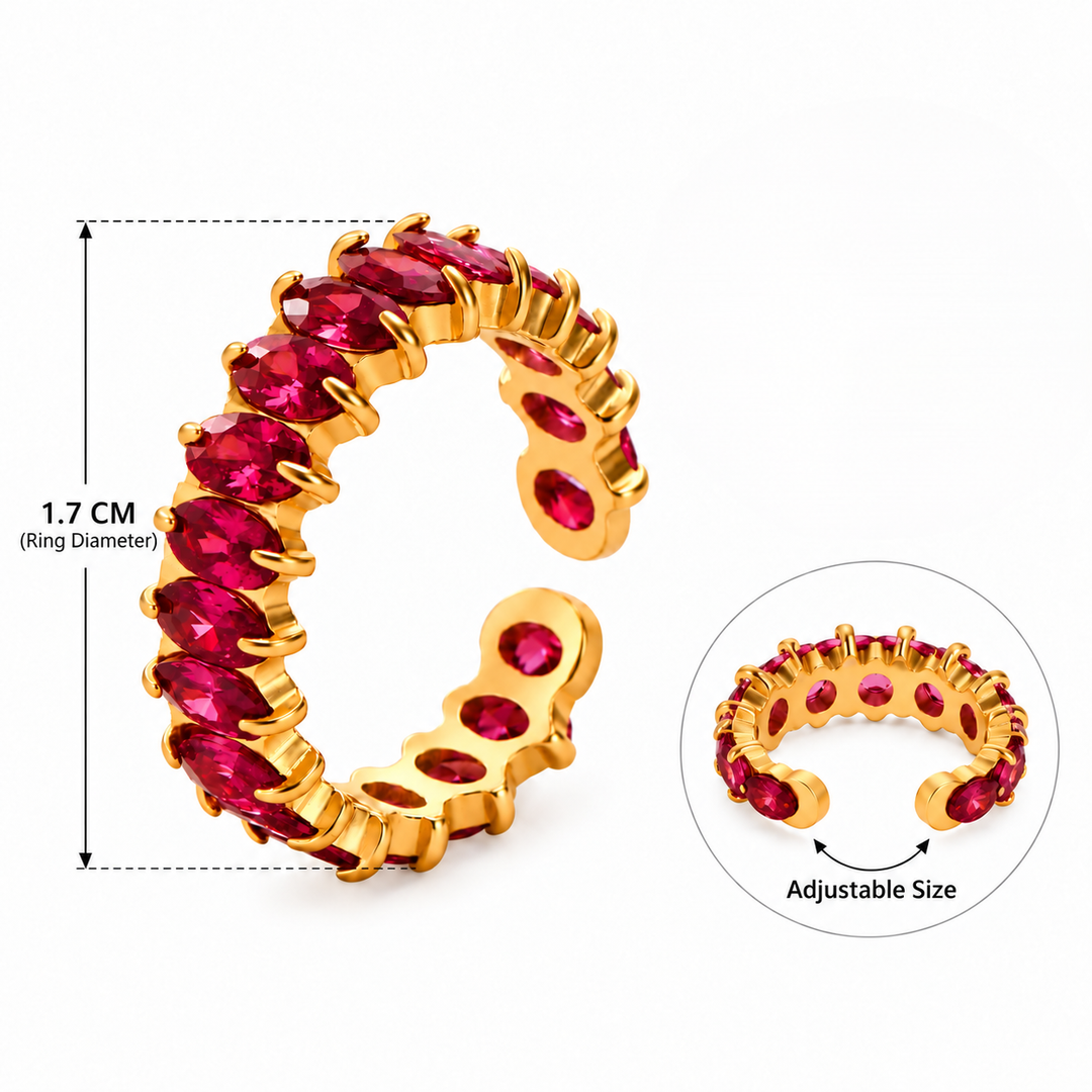 Scarlet Ember Oval Eternity Ring