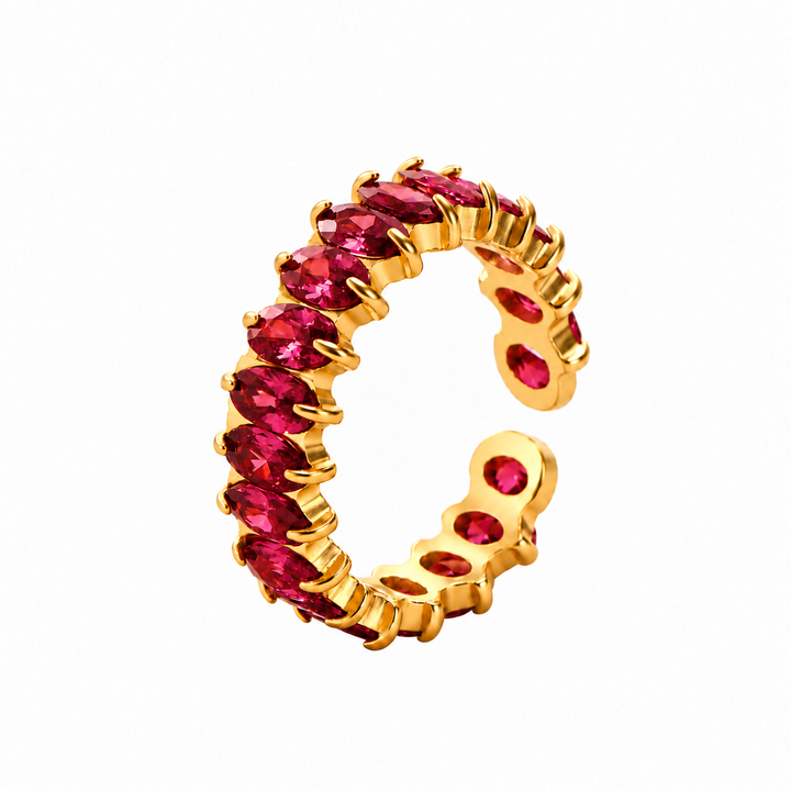 Scarlet Ember Oval Eternity Ring