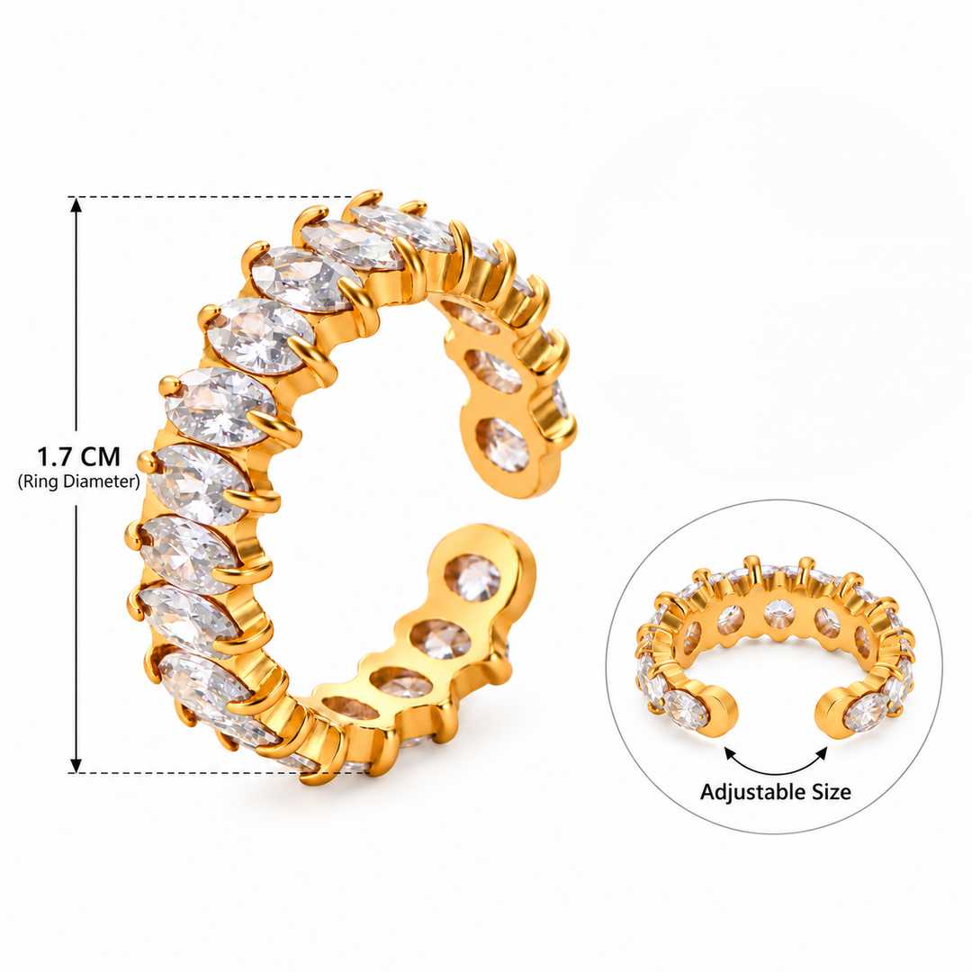 Crystal Gleam Oval Eternity Ring