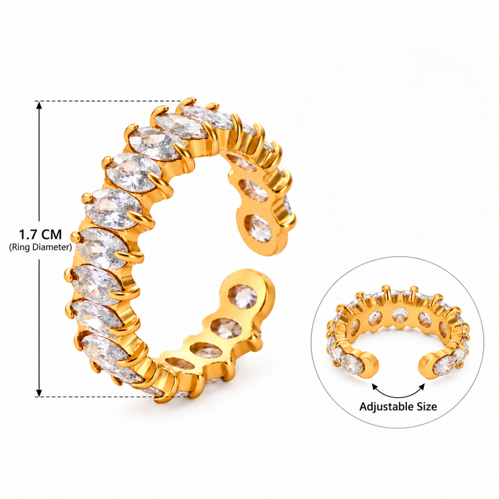 Crystal Gleam Oval Eternity Ring