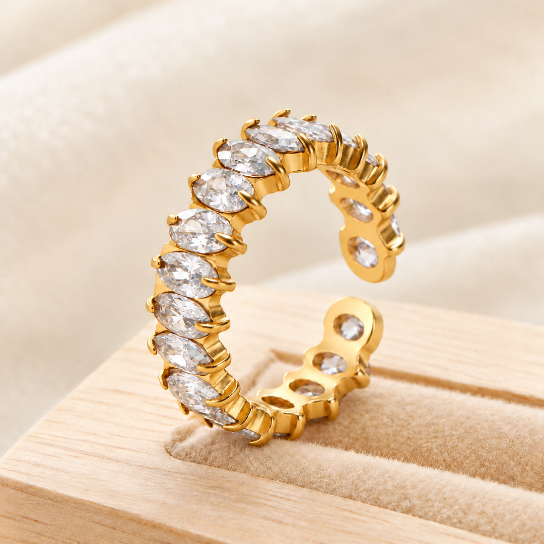 Crystal Gleam Oval Eternity Ring