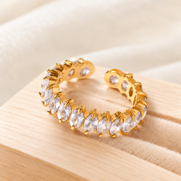 Crystal Gleam Oval Eternity Ring