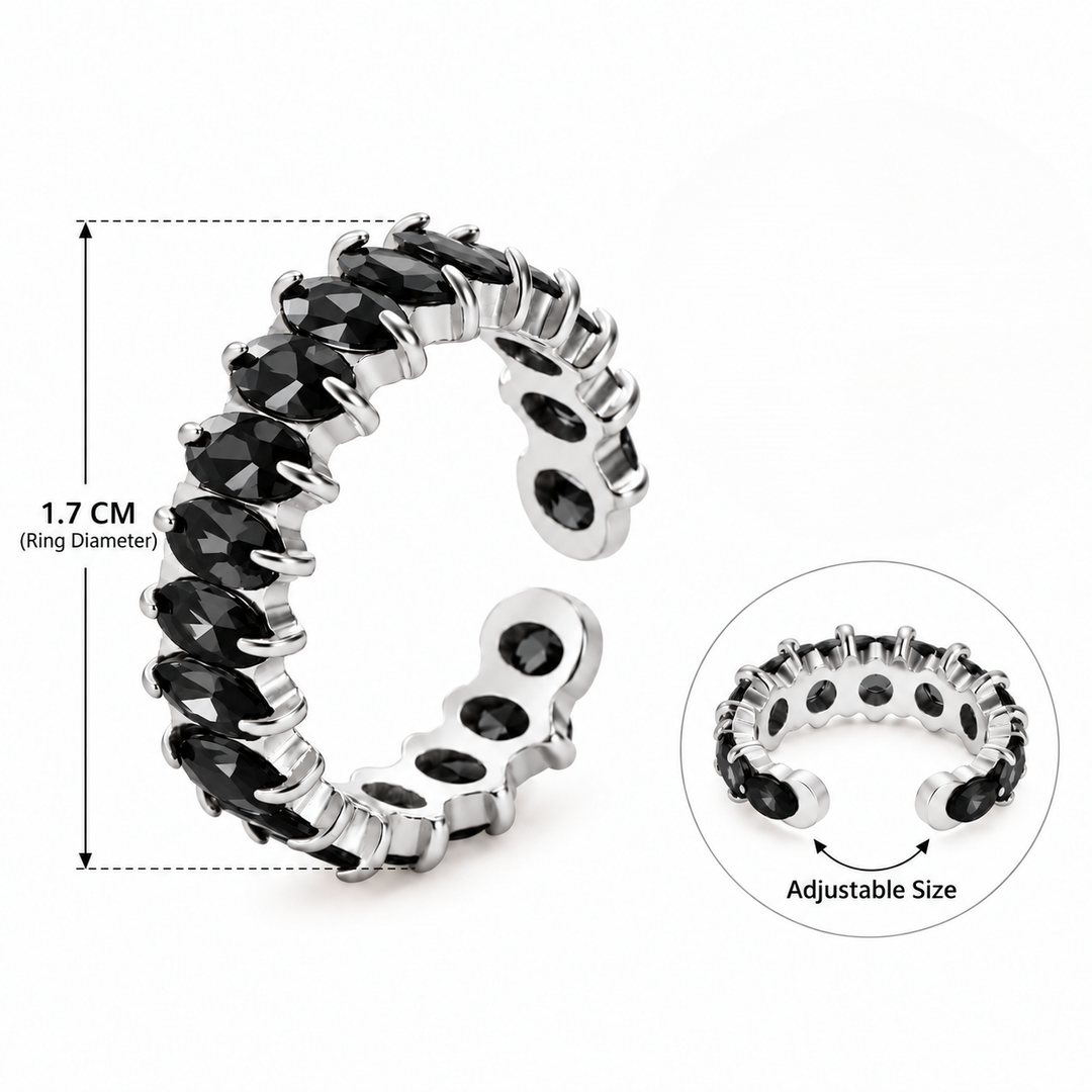 Midnight Onyx Oval Eternity Ring