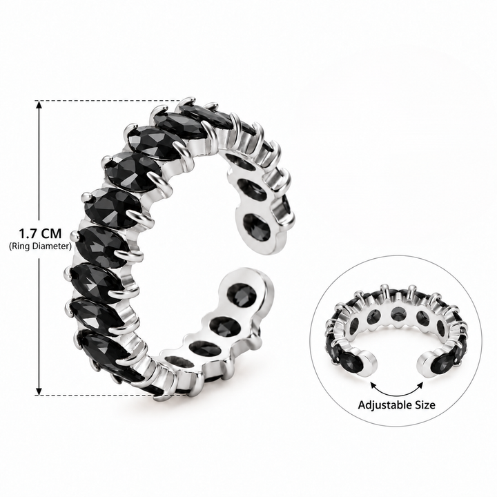 Midnight Onyx Oval Eternity Ring