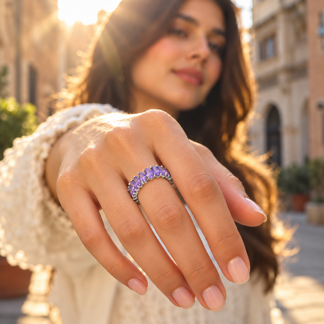 Violet Orbit Oval Eternity Ring