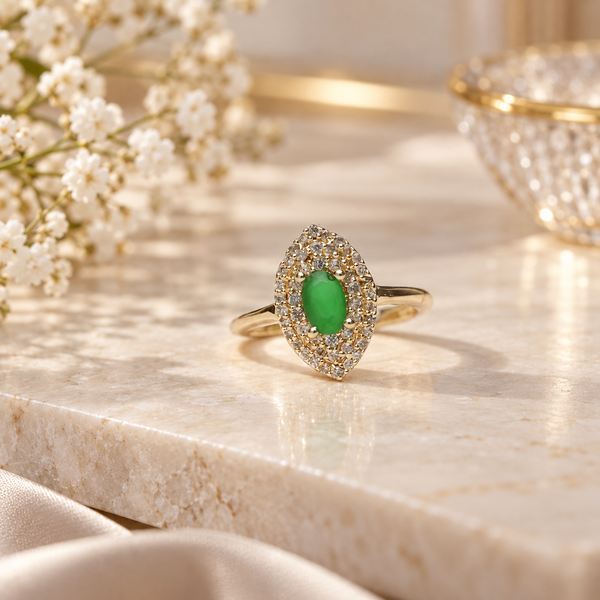 Vera Green Stone Marquise Ring
