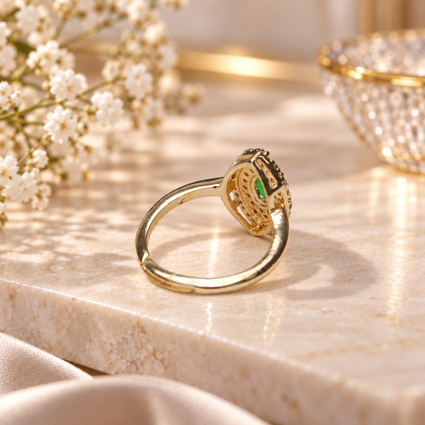 Vera Green Stone Marquise Ring