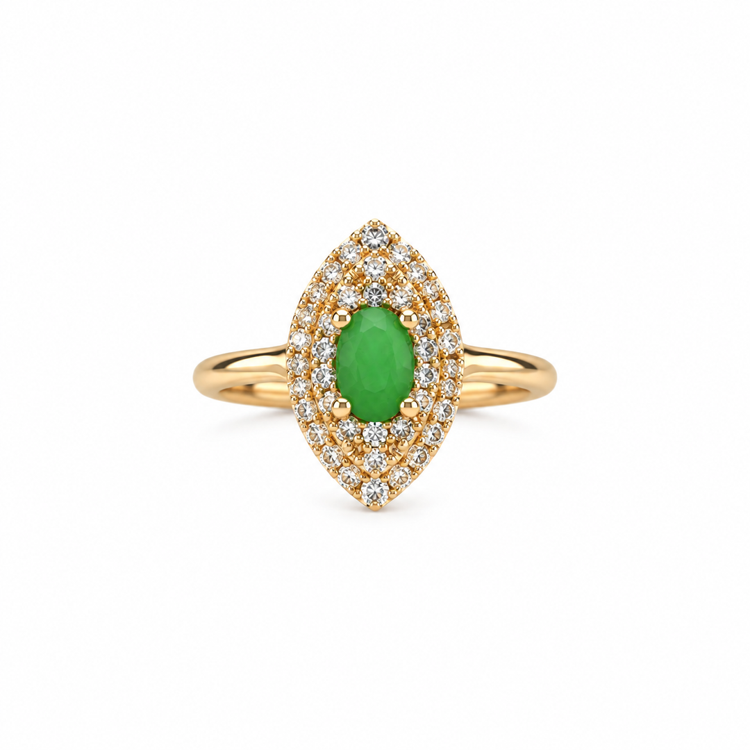 Vera Green Stone Marquise Ring