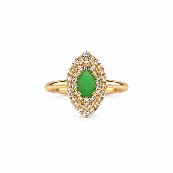 Vera Green Stone Marquise Ring