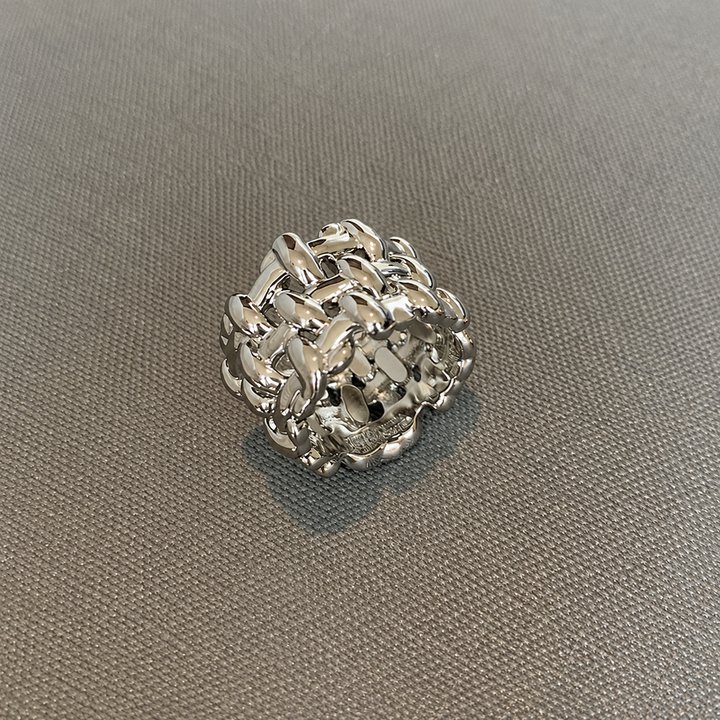 Chain Reaction Chunky Silver Statement Ring
