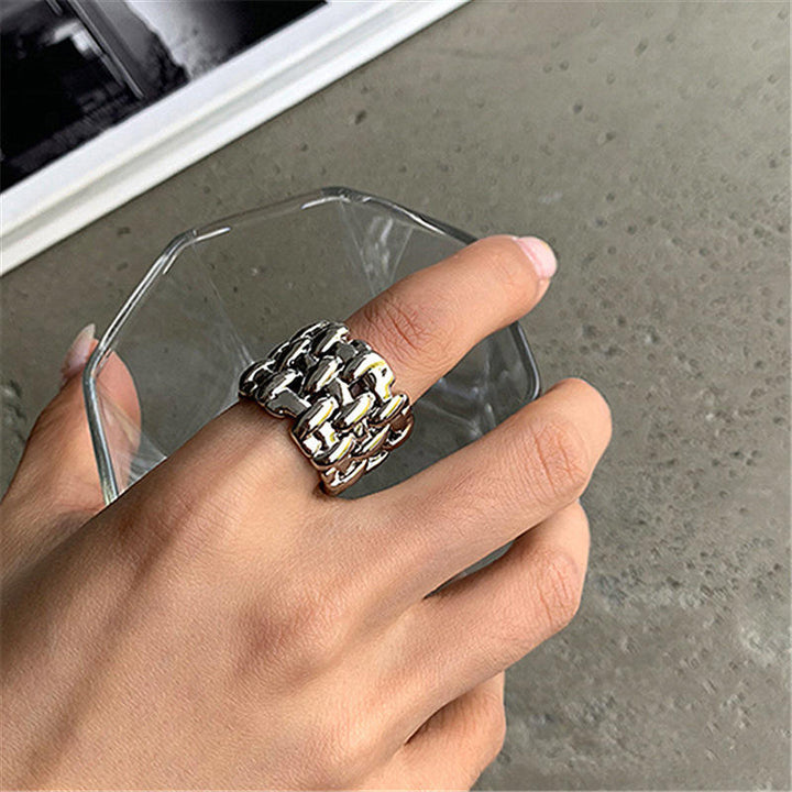 Chain Reaction Chunky Silver Statement Ring