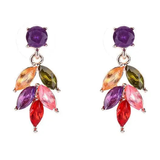 Rainbow Sense Colorful Crystal Zircon Earrings - Salty Accessories