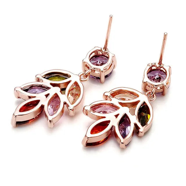 Rainbow Sense Colorful Crystal Zircon Earrings - Salty Accessories