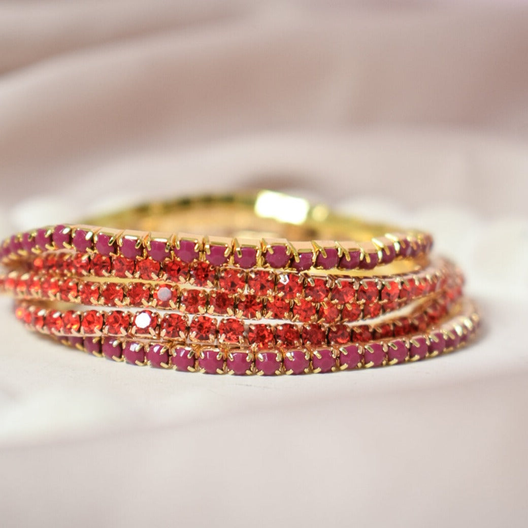 Red Ruby Affair Stackable Bands (Set of 5) - Salty Accessories