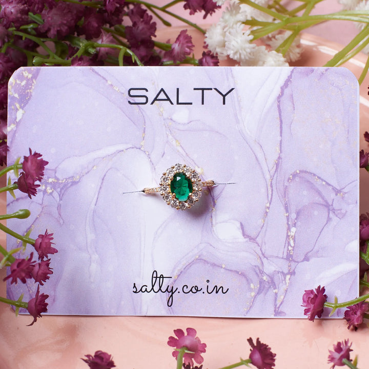 Regal Green Diamond Ring | Salty