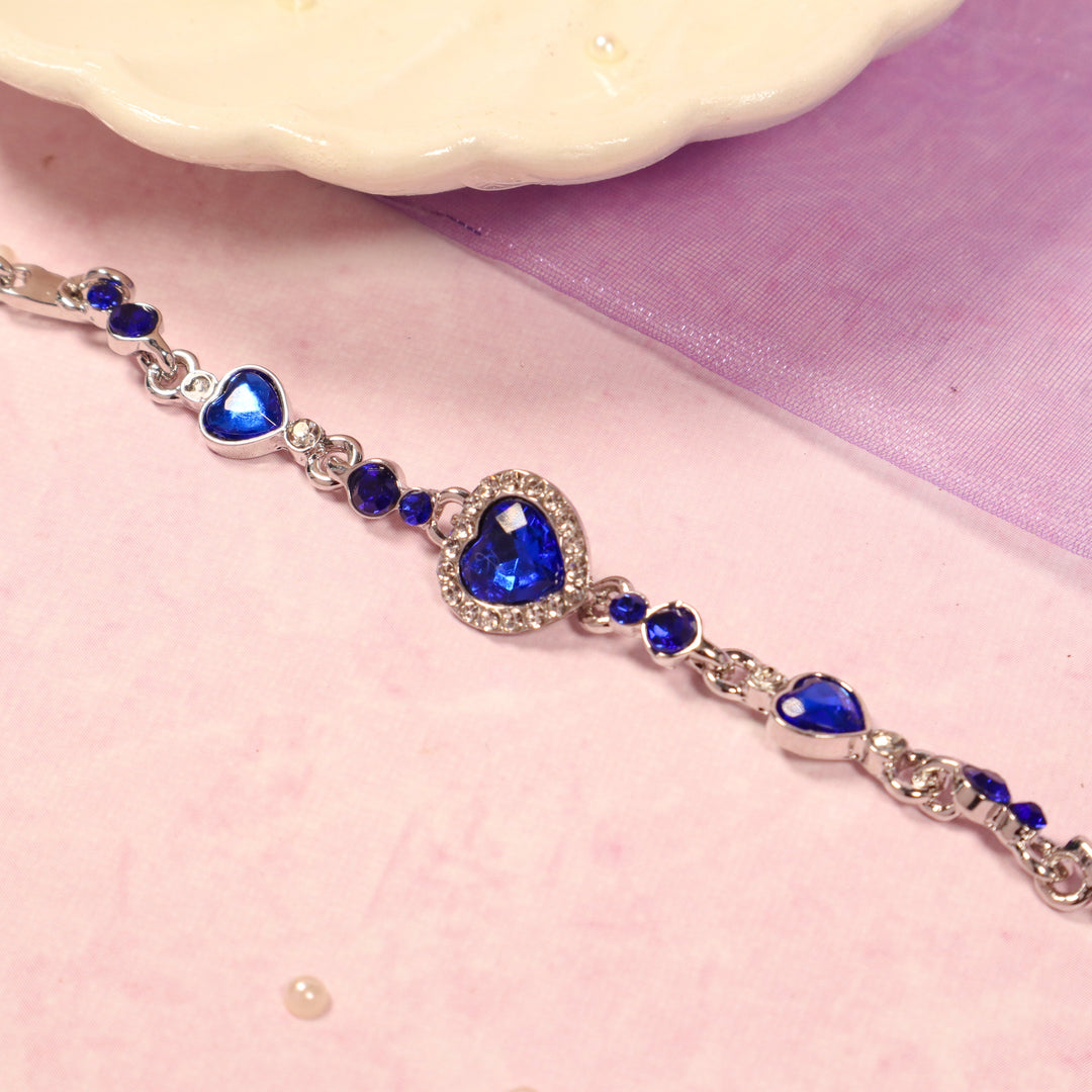 Regal Blue Gemheart Elegance Bracelet - Salty Accessories