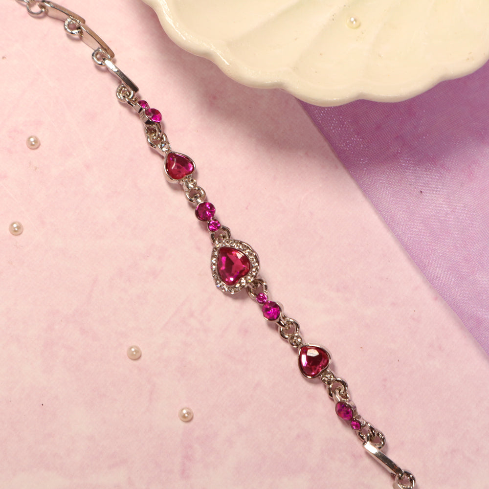 Regal Pink Gemheart Elegance Bracelet Salty