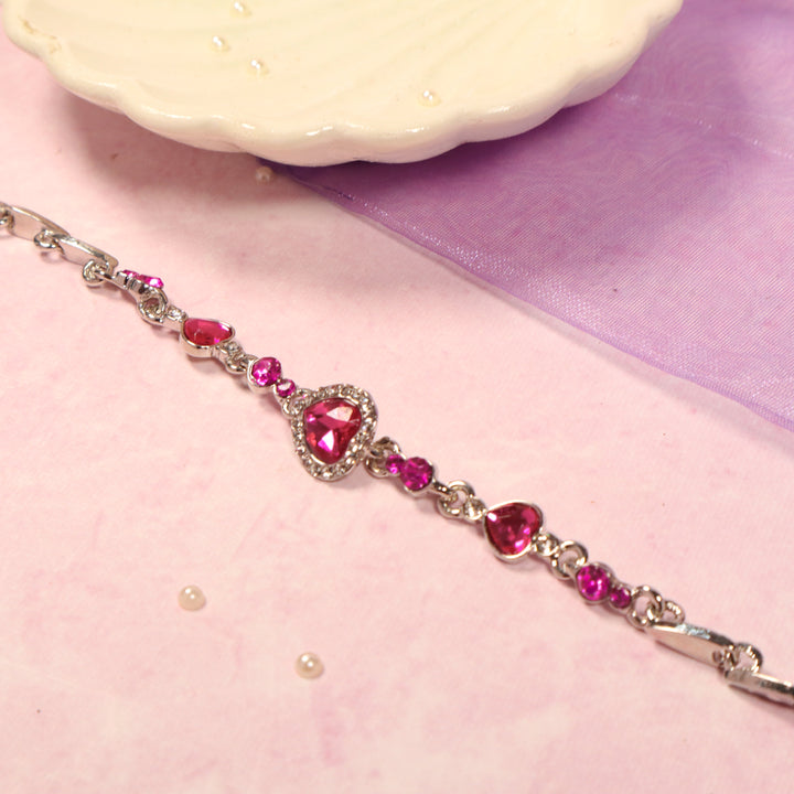 Regal Pink Gemheart Elegance Bracelet