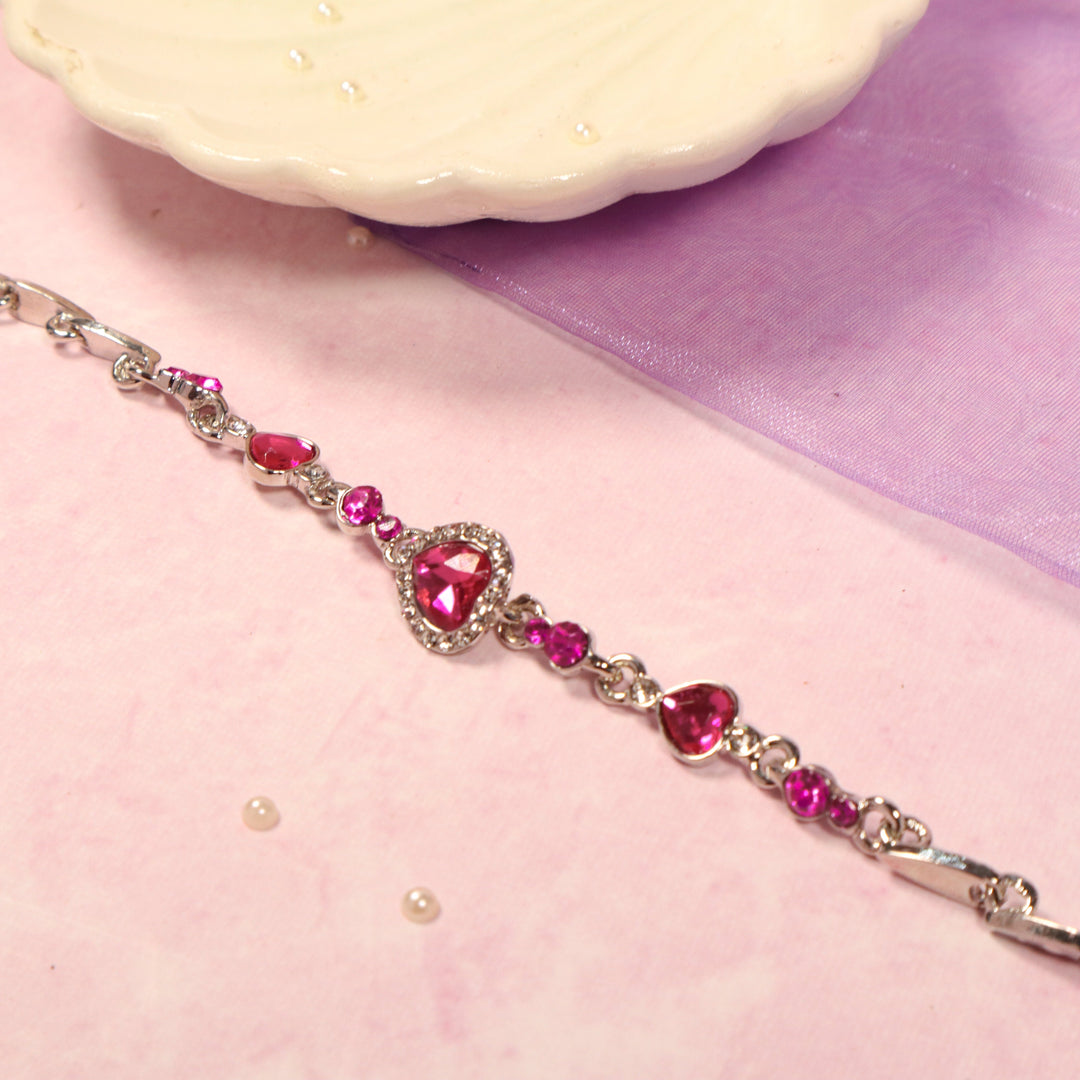 Regal Pink Gemheart Elegance Bracelet - Salty Accessories