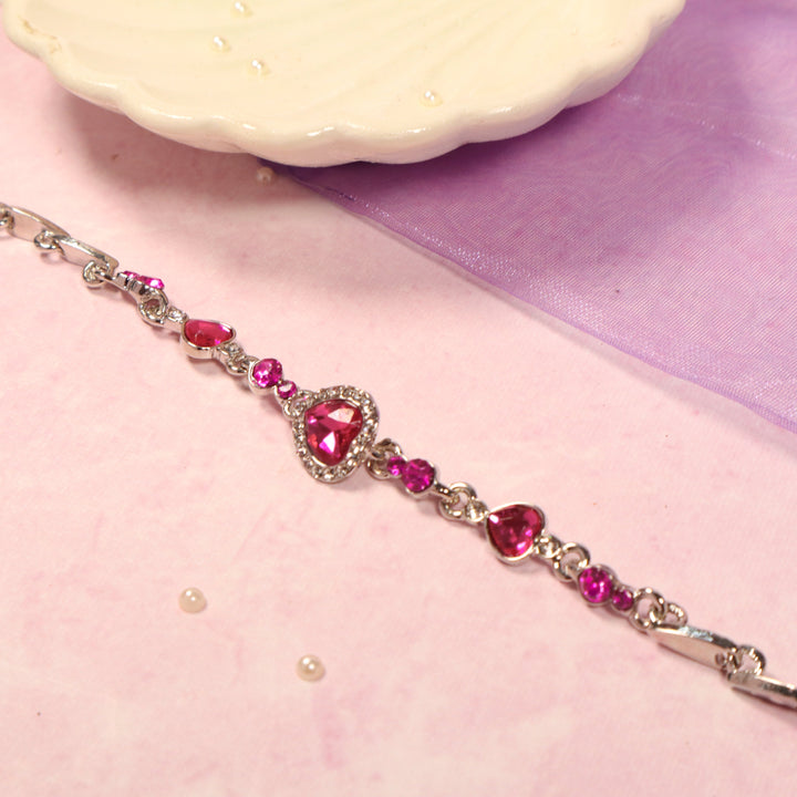 Regal Pink Gemheart Elegance Bracelet - Salty Accessories