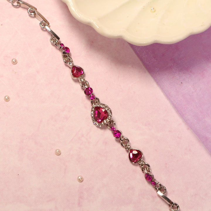 Regal Pink Gemheart Elegance Bracelet - Salty Accessories