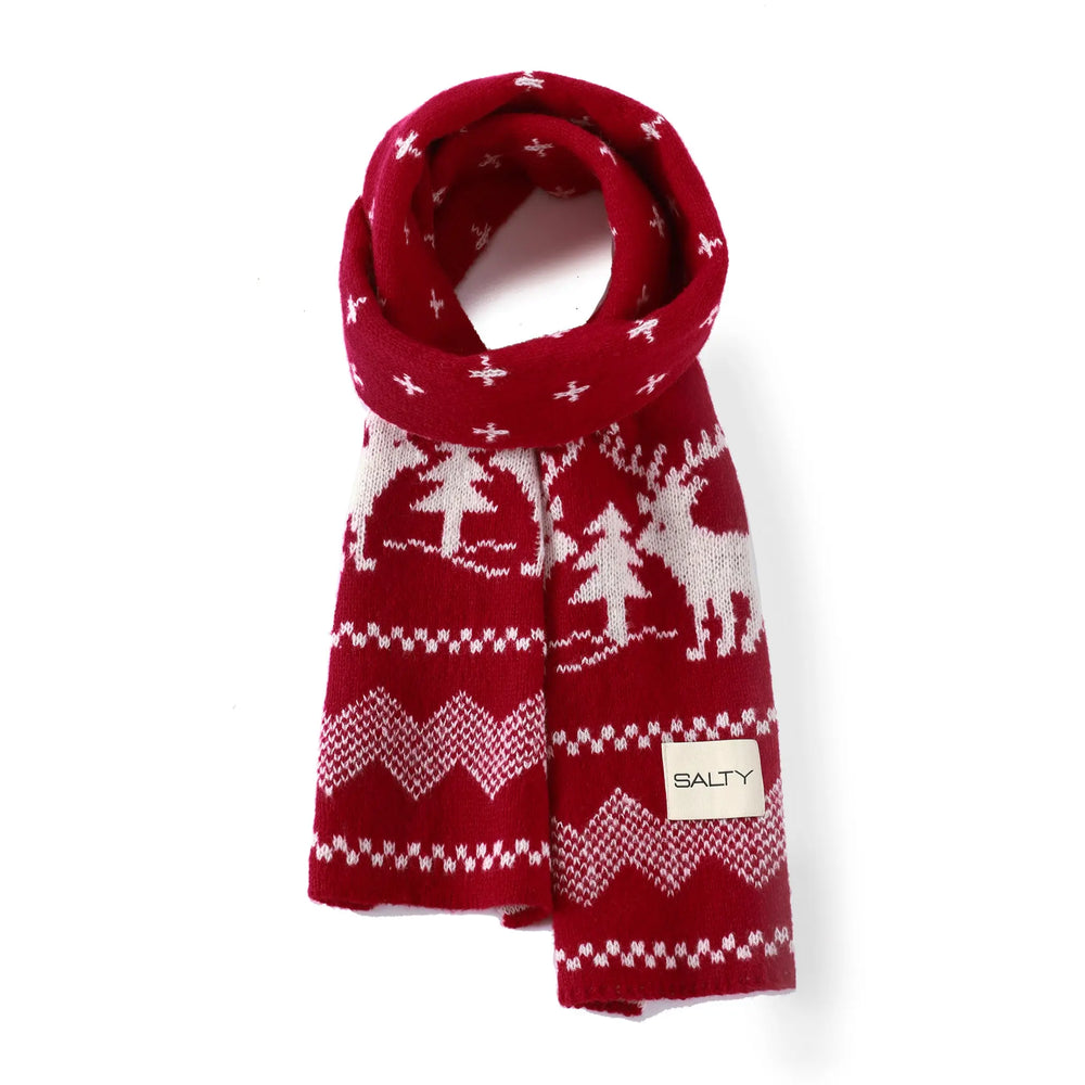 Reindeer Reversible Scarf - Red | Salty