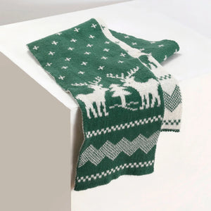 Reindeer Reversible Scarf for Him - Green | Salty
