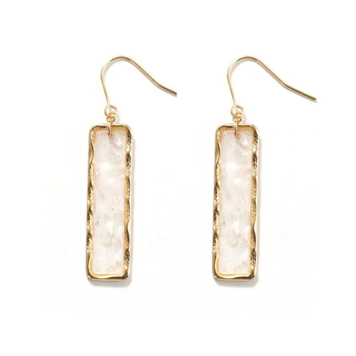 Resin Long Bar Acrylic Dainty Gold Bling Drop Earrings