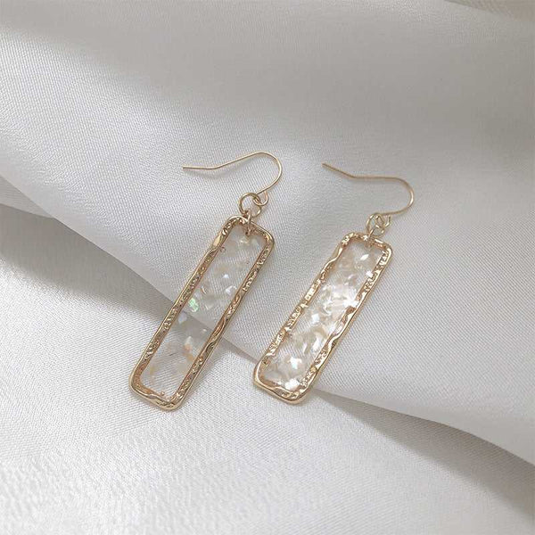 Resin Long Bar Acrylic Dainty Gold Bling Drop Earrings