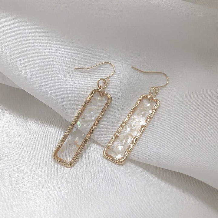 Resin Long Bar Acrylic Dainty Gold Bling Drop Earrings