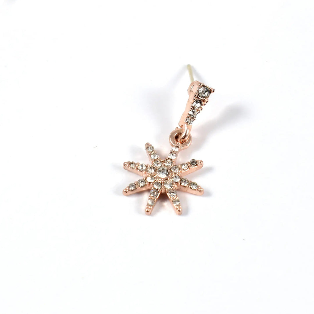 Rhinestone Crystal Star Snowflake Drop Earrings - Salty Accessories
