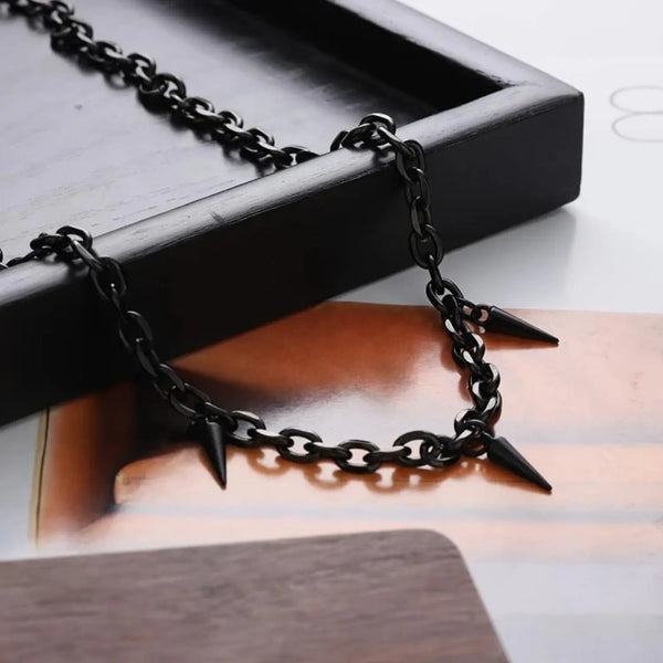 Rogue Spike Chain Necklace - Black