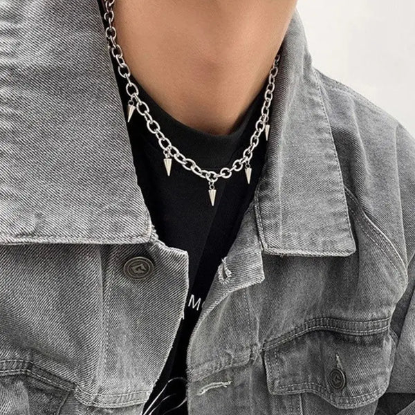 Rogue Spike Chain Necklace - Silver