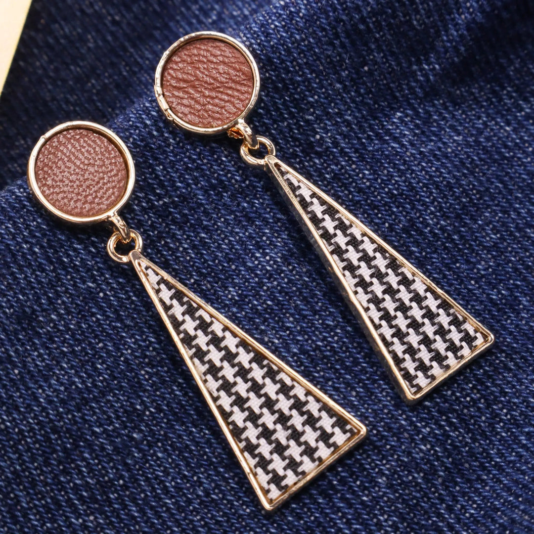 Romantic Brown Check Earrings - Salty Accessories