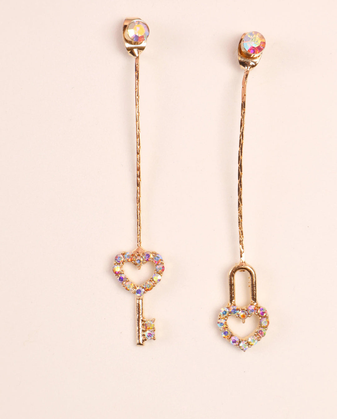 Romantic Long Lock & Key Earrings