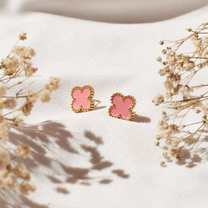 Romantic Rose Clover Studs - Salty Accessories