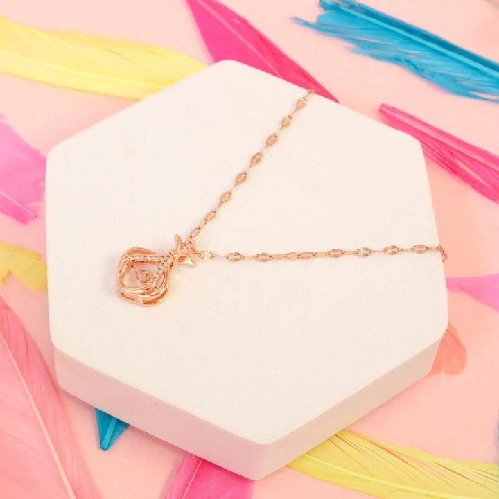 Rose Gold Quartz Pretty Necklace - Salty Accessories