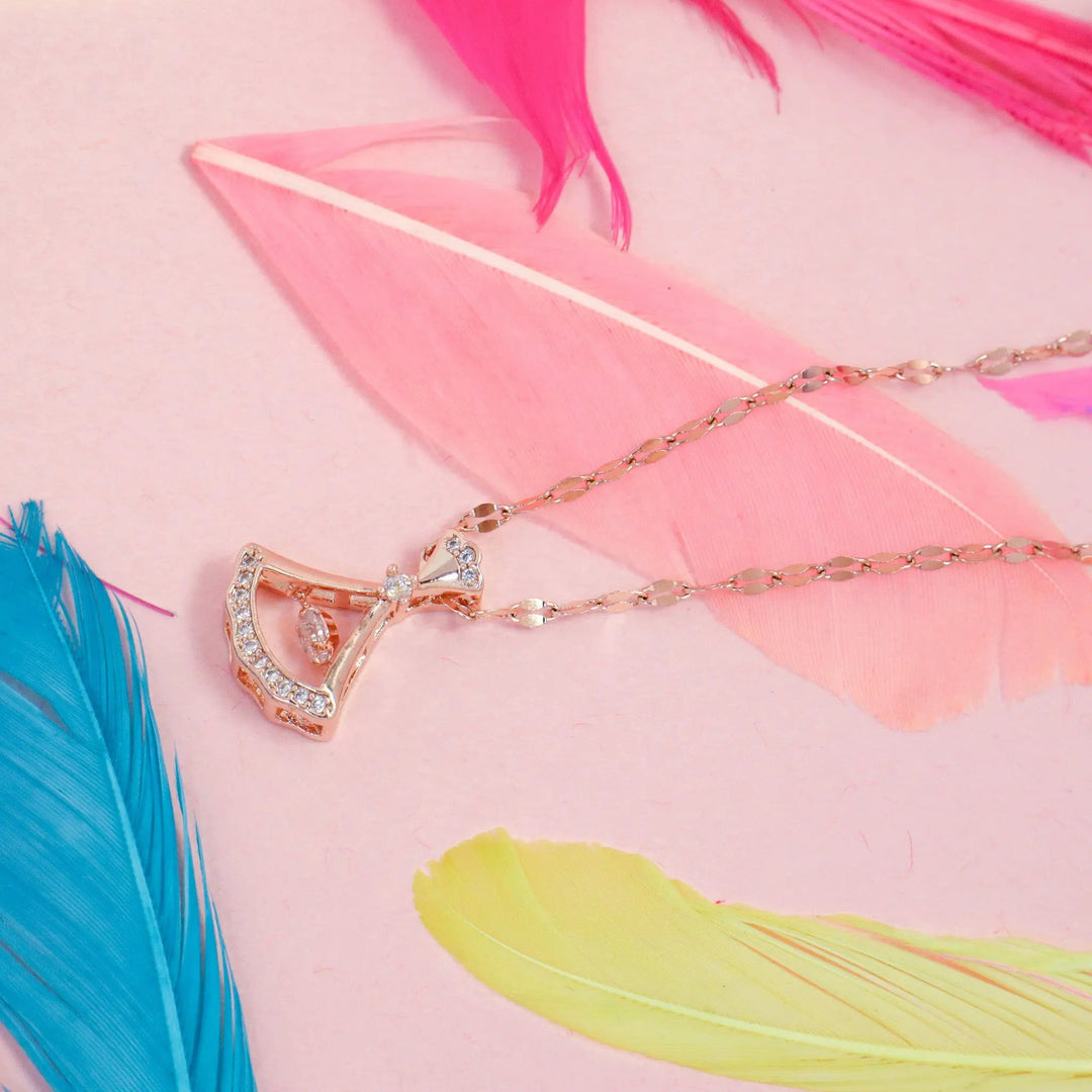 Rose Gold Quartz Pretty Necklace - Salty Accessories
