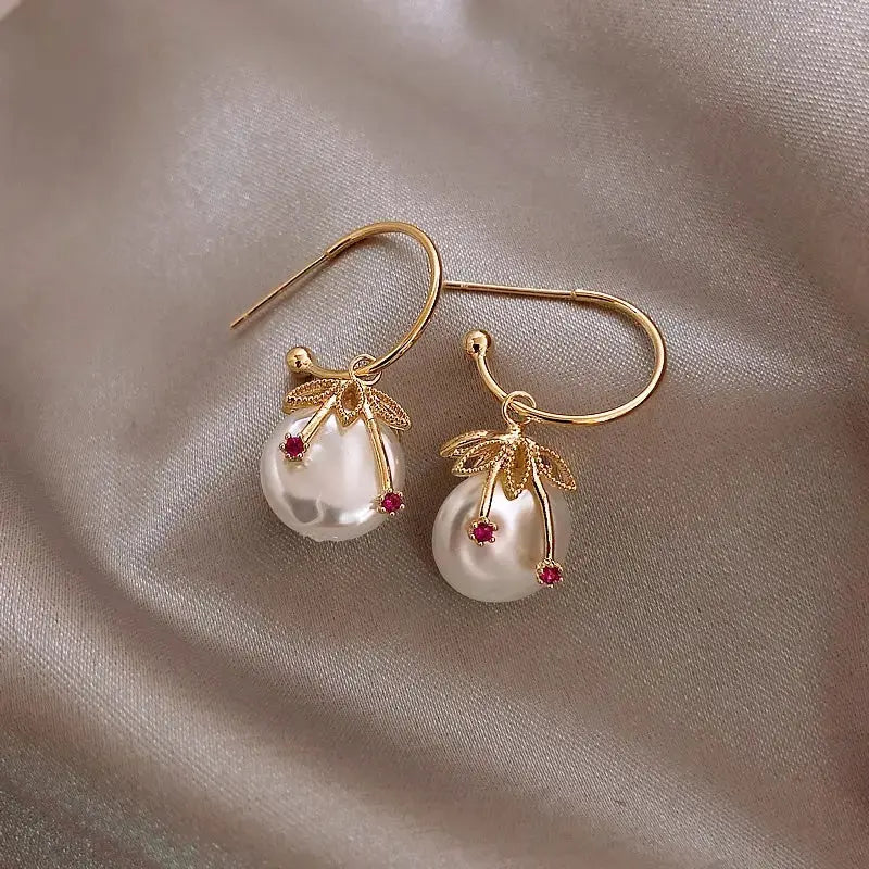 Rose Quartz Gold Earrings - Salty Accessories