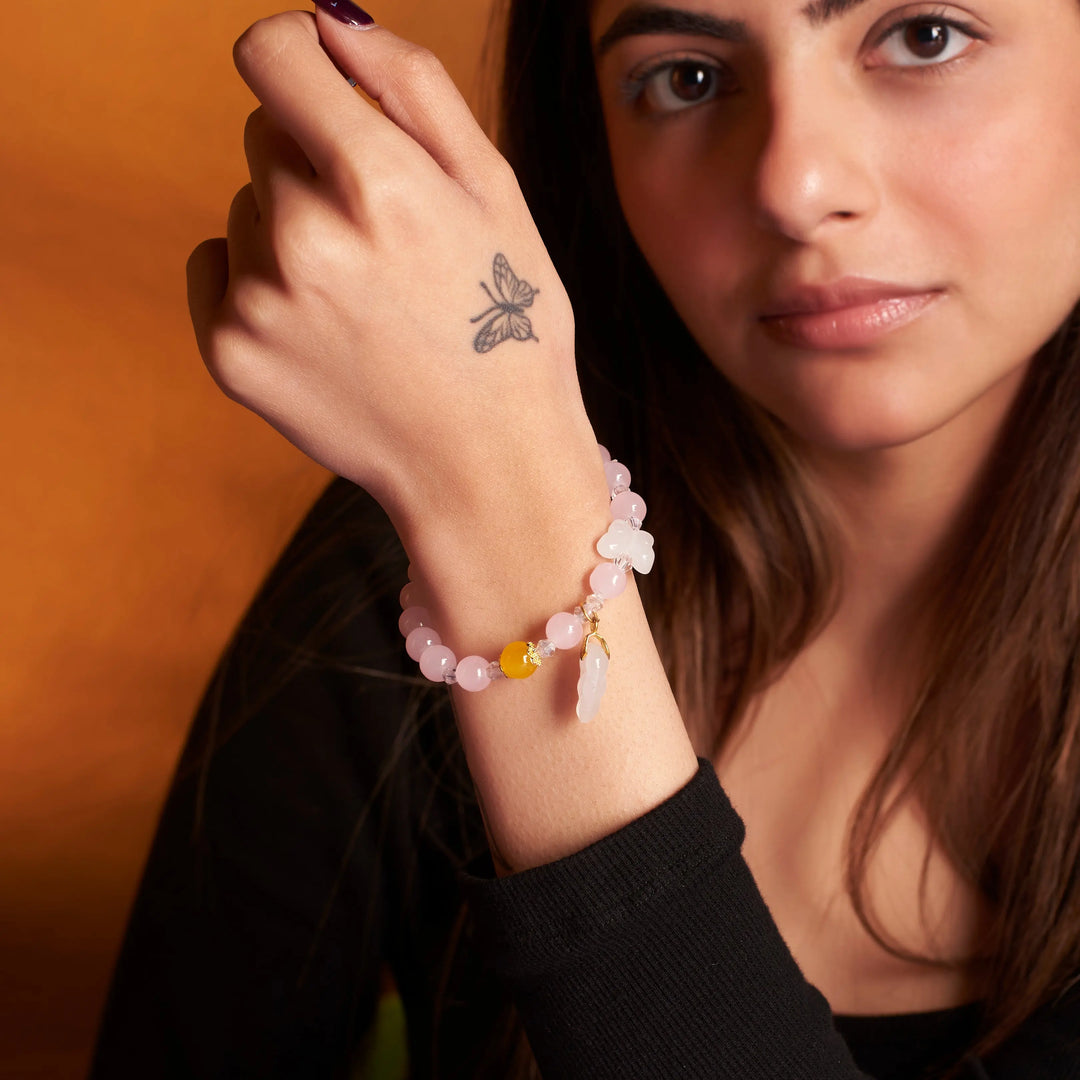 Rosy Healing Beaded Bracelet - Salty Accessories
