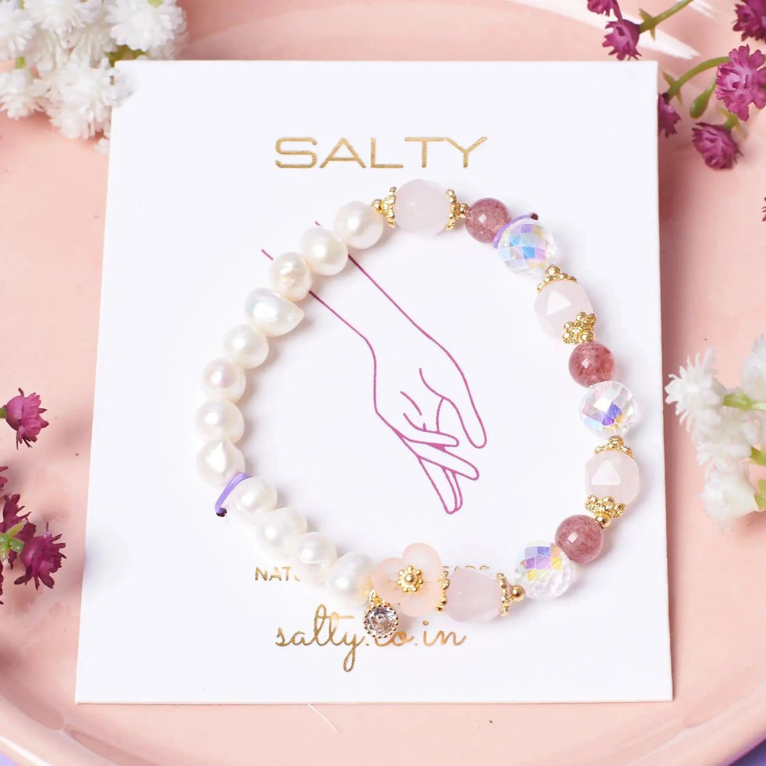 Rosy Love Affair Beaded Band - Salty Accessories