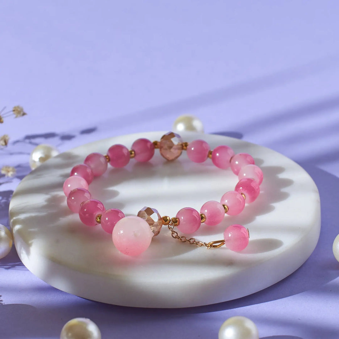 Rustic Pink Beaded Bracelet - Salty Accessories
