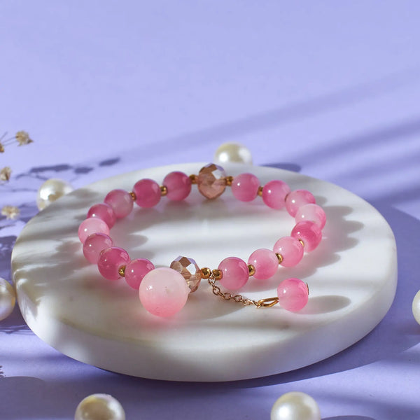 Rustic Pink Beaded Bracelet