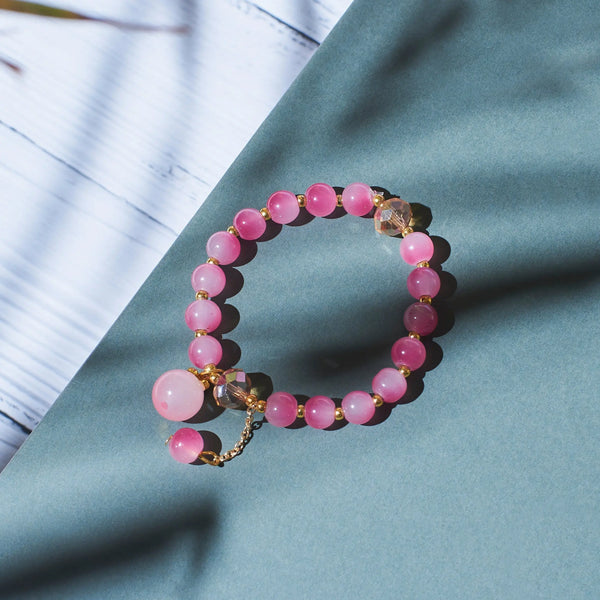 Rustic Pink Beaded Bracelet