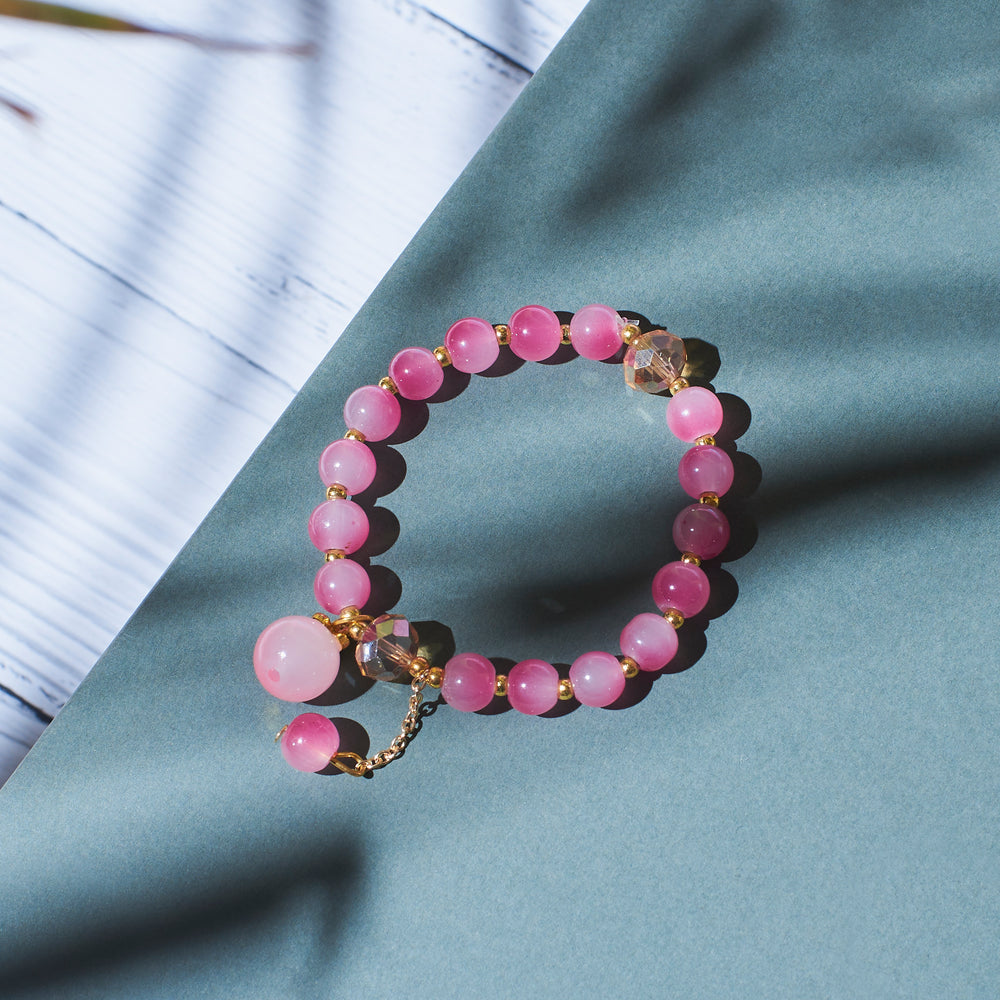 Rustic Pink Beaded Bracelet Salty