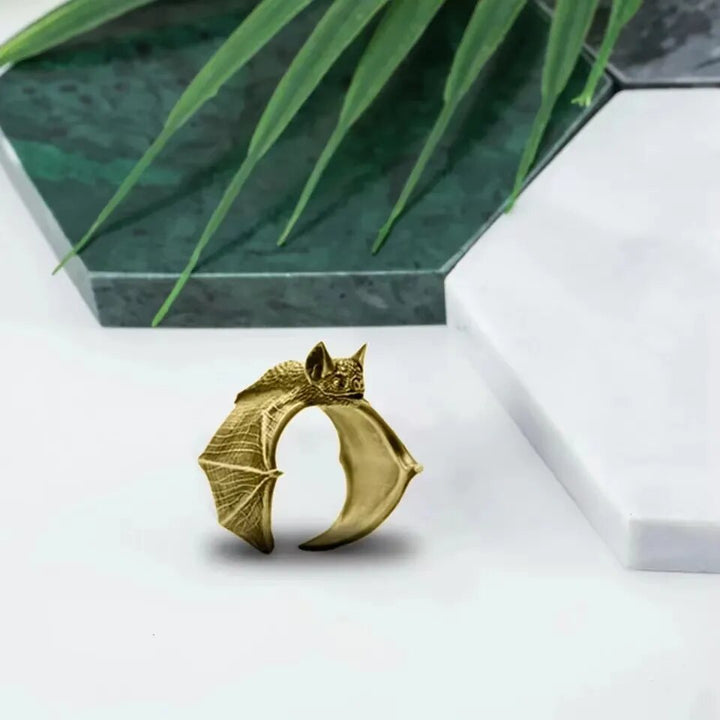 Spooky Bat Golden Ring
