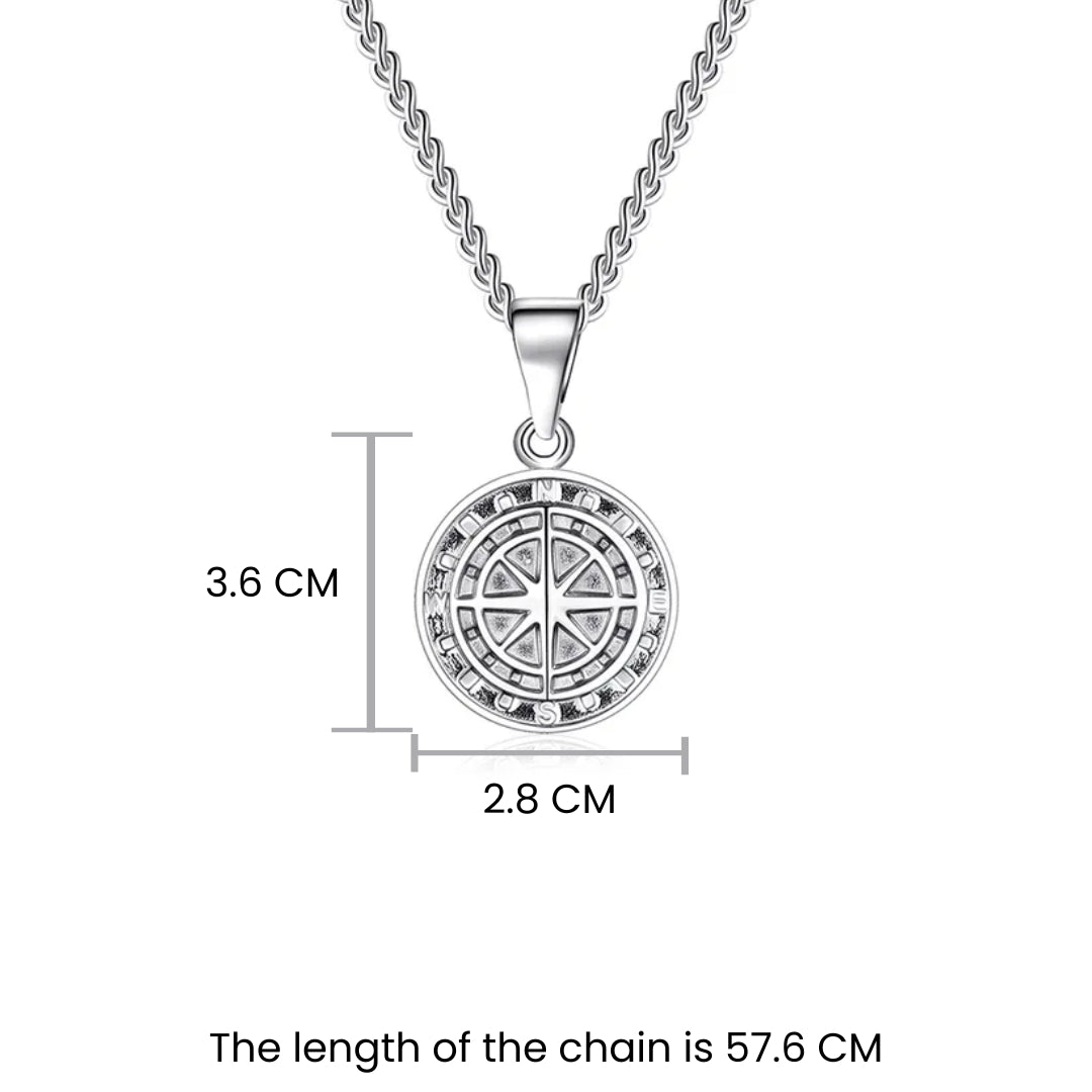 Northern Lights Silver Compass Chain - Salty Accessories