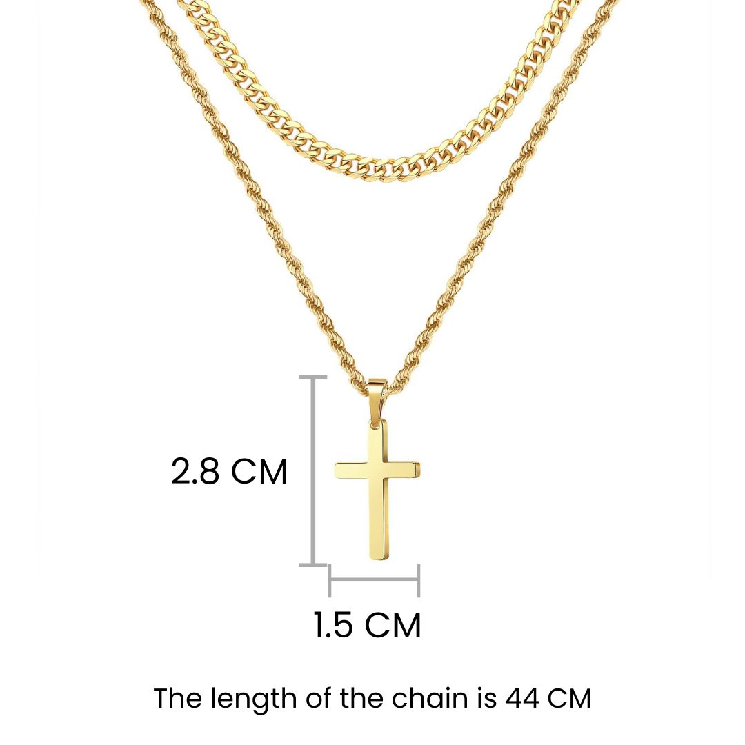 Dual Chic Golden Cross Chain