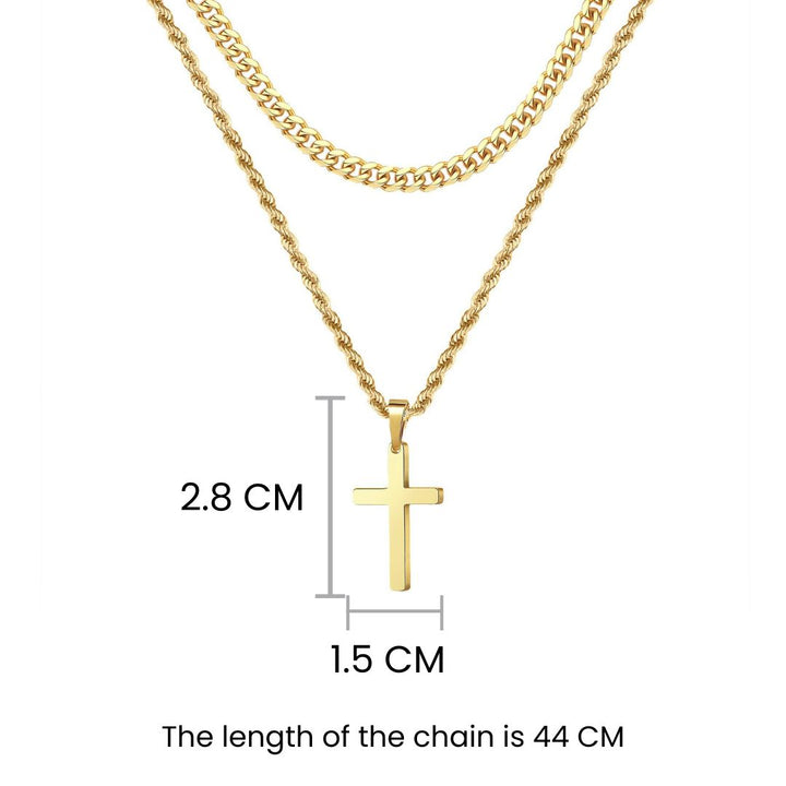 Dual Chic Golden Cross Chain
