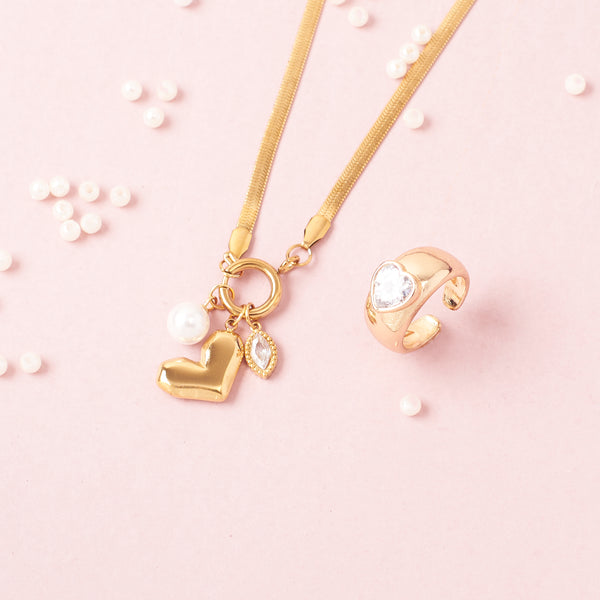 Hearts on Trial Necklace and Ring Combo